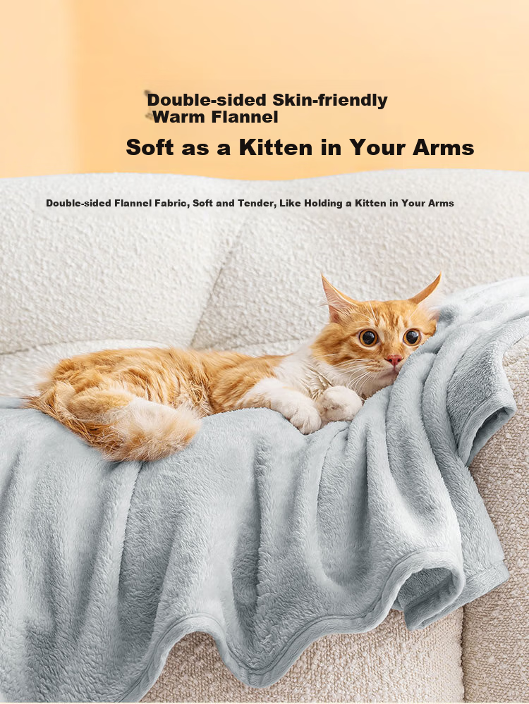 JD Original Cat Snuggle Blanket, Flannel Cat-Feel Class A Quilt, Summer Nap Air Conditioning Blanket, Sofa Throw, Xiao Hui Hui, 1x1.4m 5