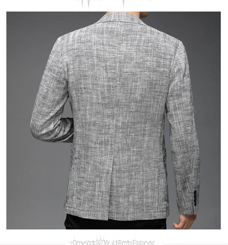 Pierre Cardin Men's Casual Solid Color Linen Blend Blazer Spring Autumn Business Jacket 12
