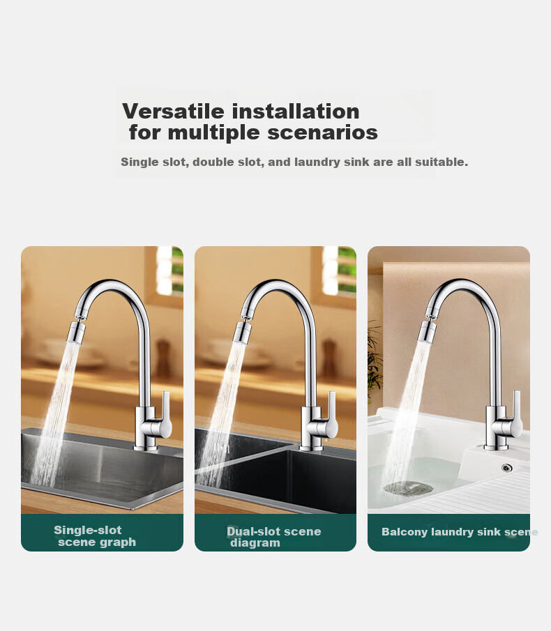 IVORPO [Germany] All-Copper Kitchen Faucet, Hot And Cold Two-In High-Throw Body, Swivel Vegetable Washing Basin Faucet, CPLT 4