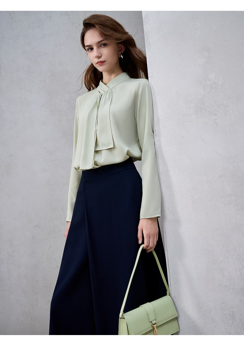 G2000 Textured Ribbon Design Women's 2025 Autumn Winter Comfortable Long Sleeve Casual Shirt Mall Same Style 9