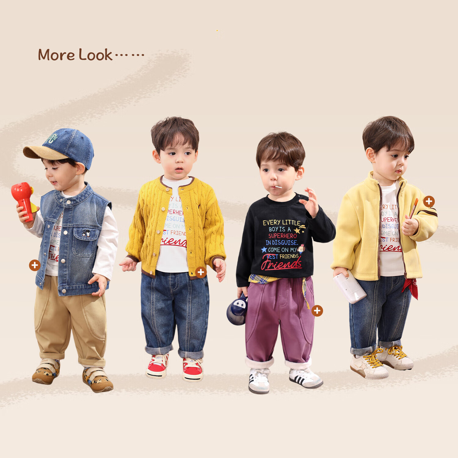 LUSON Little O Dad Boys' Baby Long Sleeve T-Shirt Spring Autumn 2025 New White Letter Cute Infant Top