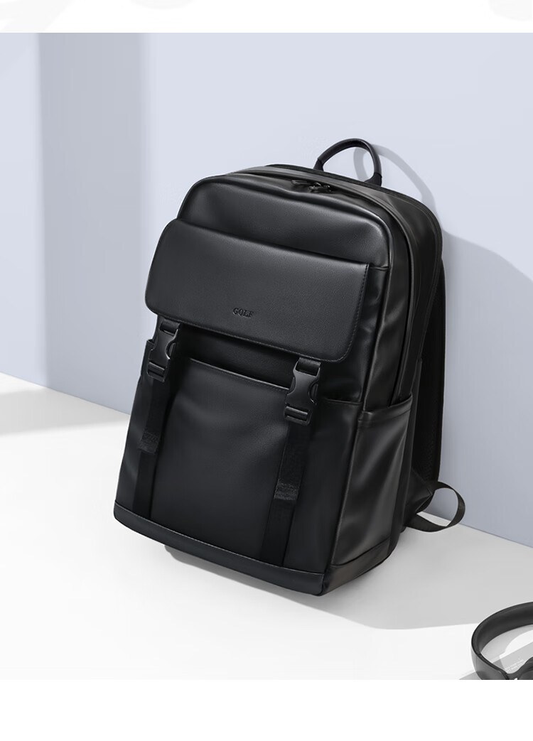 GOLF Men's Travel Backpack Unisex 15.6/16 Inch Laptop Student School Bag Soft Leather Business Backpack 21