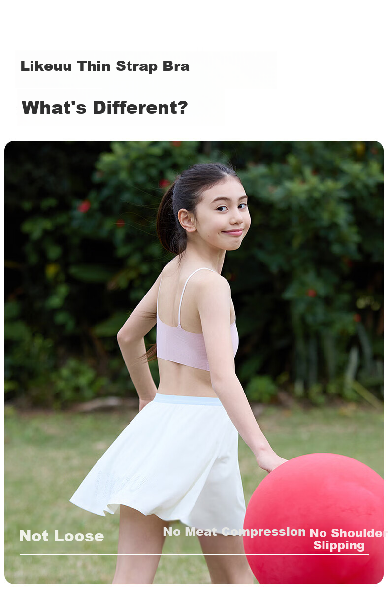 Like UU Thin Strap Bra for Female Students in Middle And High School, Puberty Underwear, Girls' Bra, Lightweight And Breathable Camisole 3