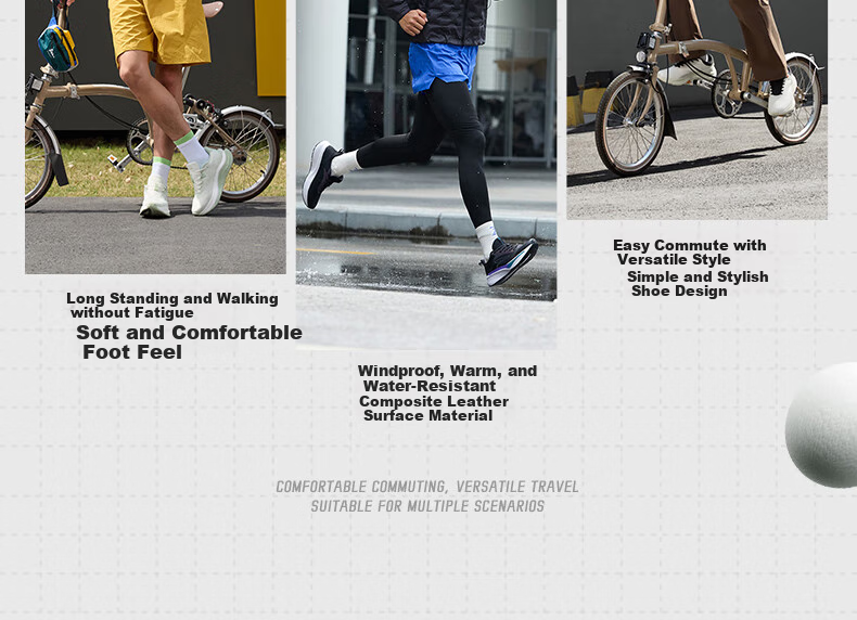 361° Men's Sports Shoes, Spring And Summer Rainy Day Commute Water-Resistant Thick-Soled Lightweight Jogging Shoes for Men, 672532228-2 3