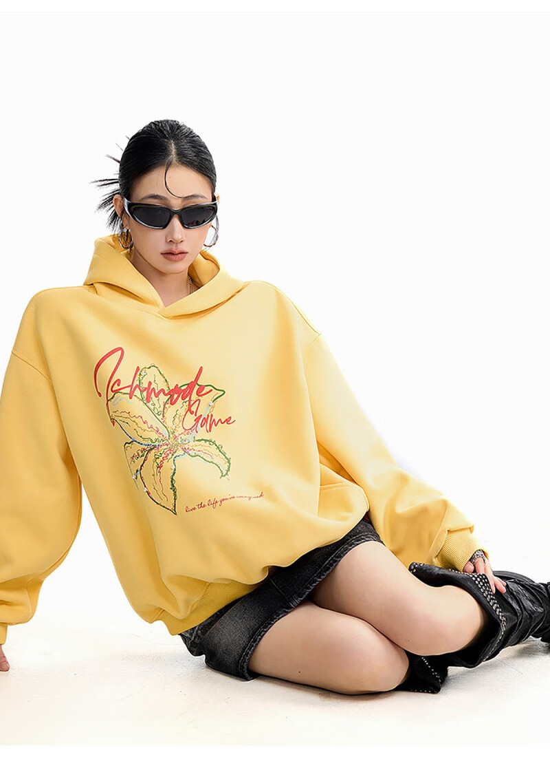 ICH MODE Women's American Style Hoodie Autumn Winter 2025 New Loose Pullover Jacket Top Dark Gray M 3