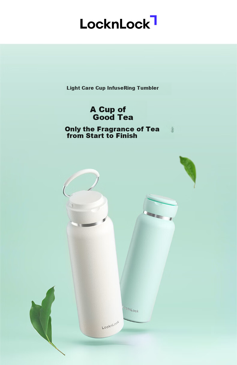 LOCK&LOCK Fresh And Eco-Friendly Insulated Tumbler, Outdoor Portable Thermos Cup for Men And Women, 800ML, Mint Gree 1