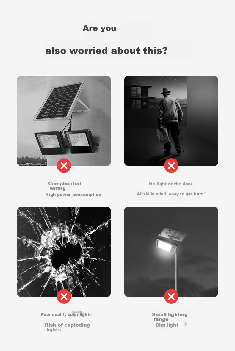 CHNT Solar Integrated LED Street Light with Smart Sensor, Waterproof Outdoor Floodlight for Home Use, 160X 2