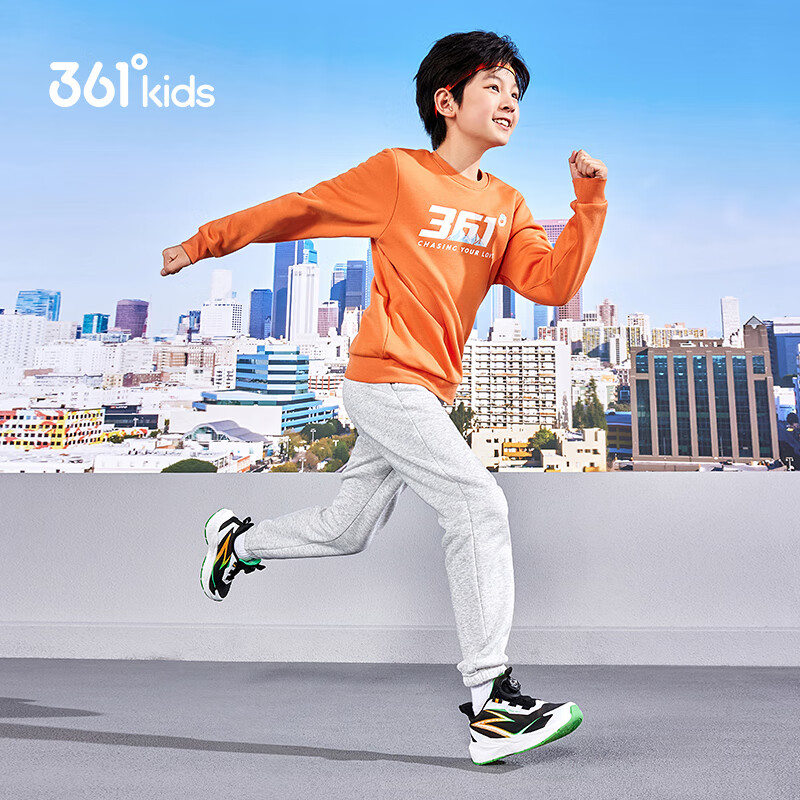361° Yuping Children's Running Shoes 25 Winter Boys and Girls Waterproof Non-slip Shock Absorption Dial Sports Shoes Black Size 36