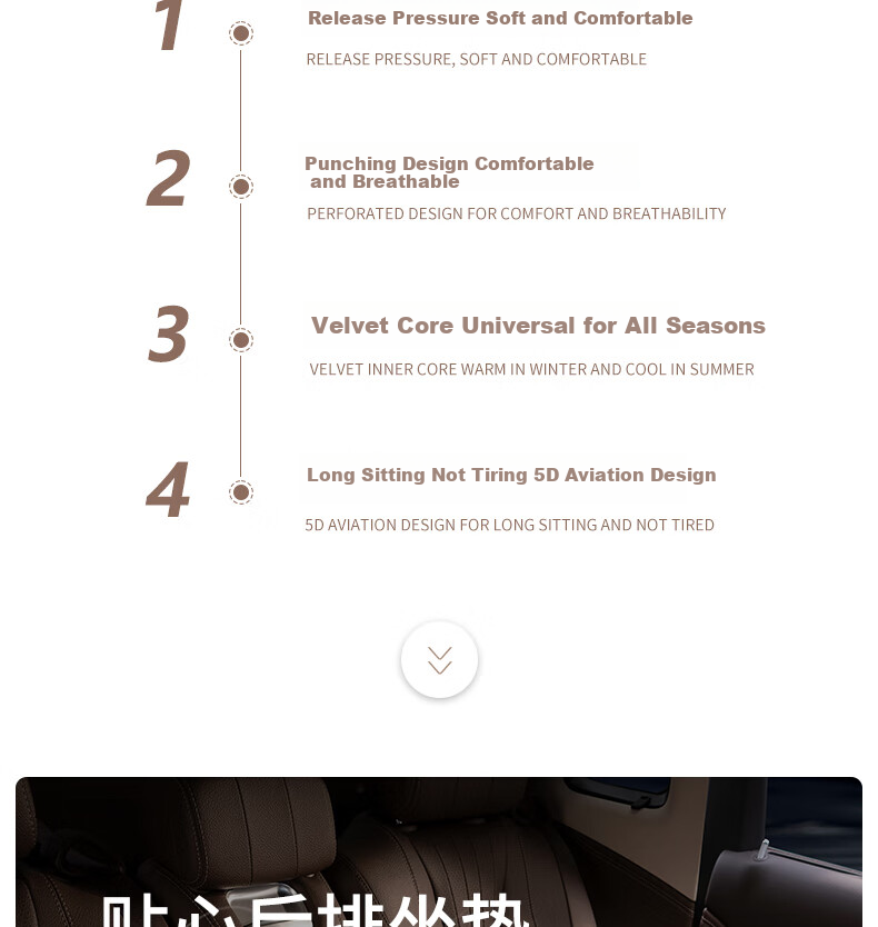 Fanyejia Luxury Car Seat Cushion, All-Season Universal Single-Piece Seat Cover, Specially Designed for Mercedes-Benz And BMW, Breathable Car Seat Pad 3