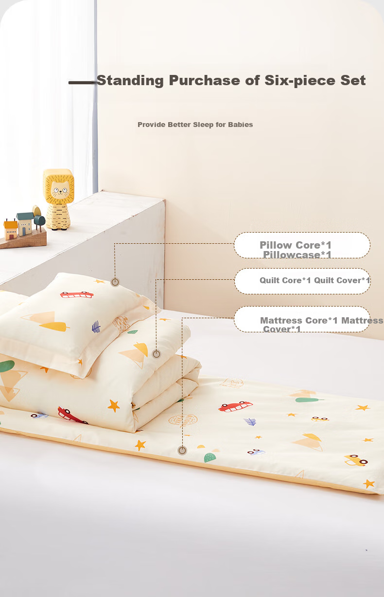 MERCURY Kids Three-Piece Bedding Set, Class A 100% Pure Cotton Bed Sheet, Duvet Cover, Pillowcase, Single Bed for Dormitory Students, 150*210cm 11