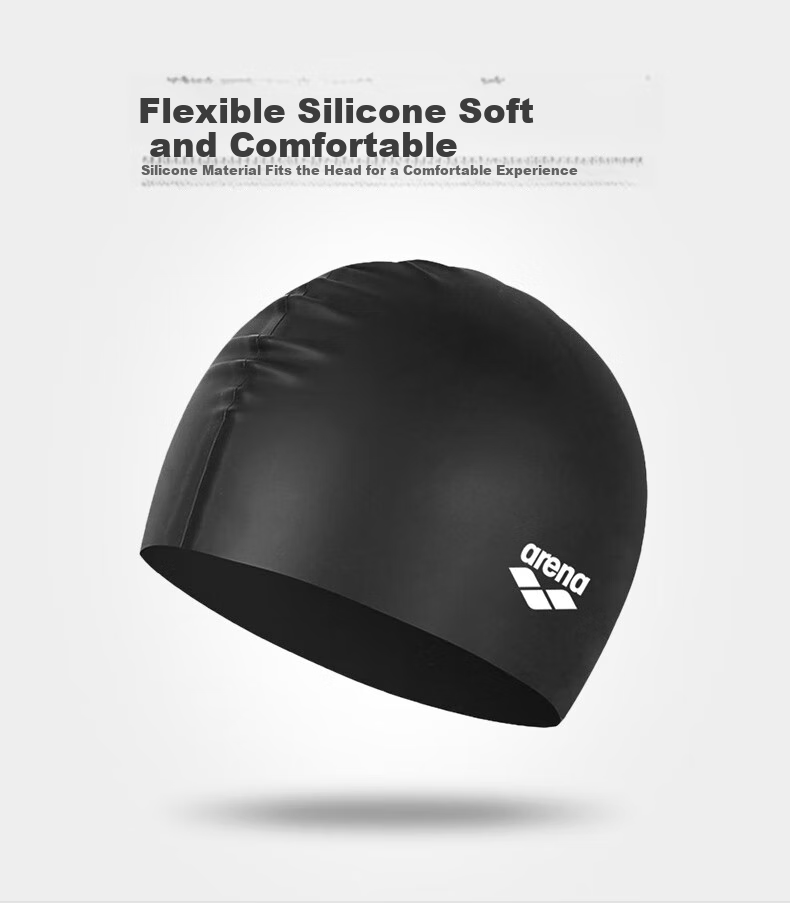 Arena Swimming Cap, Waterproof, Non-Binding, Long Hair-Friendly, Solid Color Silicone Swim Cap, Unisex 2