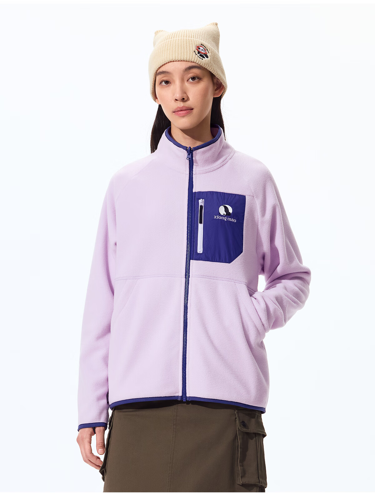 Panda Camel Series Outdoor Fleece Jacket Men and Women Autumn Winter Mountaineering Polar Fleece Coat Inner Liner 1220, M 29