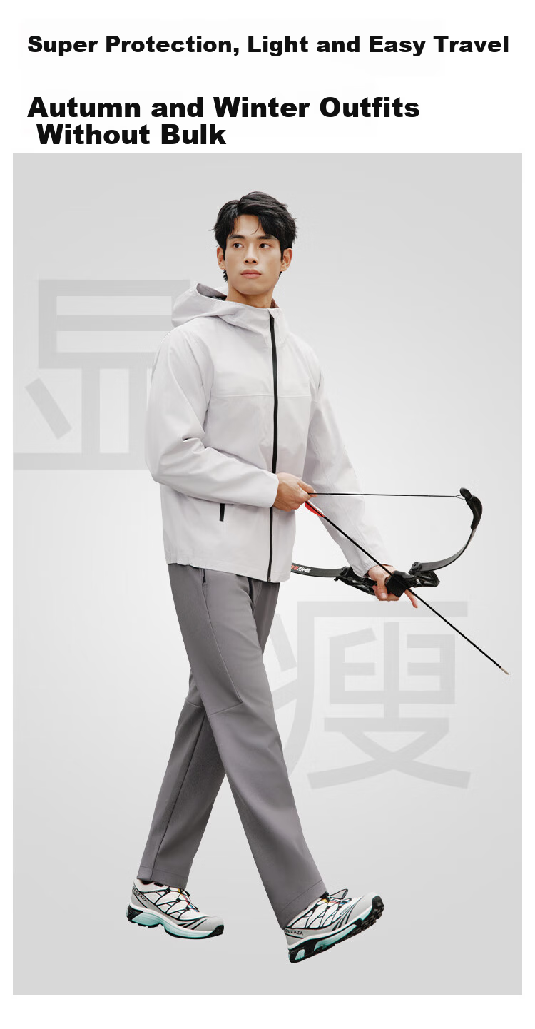 JD Jingzao Water-Resistant Sports Pants 25 Autumn Winter New Straight Outdoor Durable Running Casual Thick Fleece Gray 3XL 15