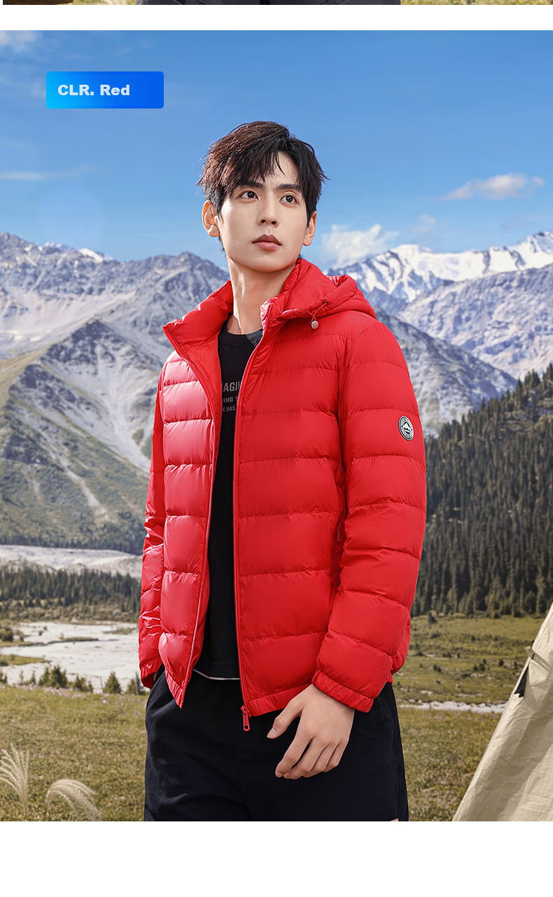 SNOWFLYING 90% Down Lightweight down Jacket for Men with Detachable Hood, Autumn And Winter Fashion Casual Short Warm Coat 170 14