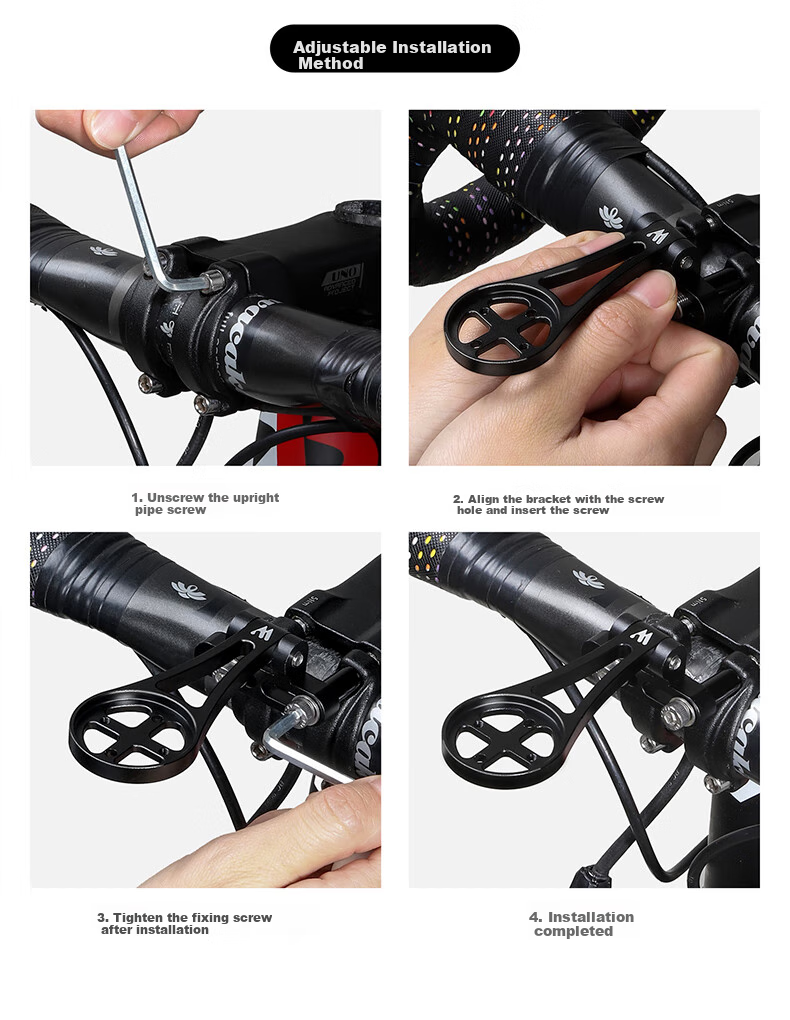 WestBiking Bicycle Computer Mounting Bracket Accessories for Mountain And Road Bikes, Aluminum Alloy Adjustable Computer Extension Bracket 8