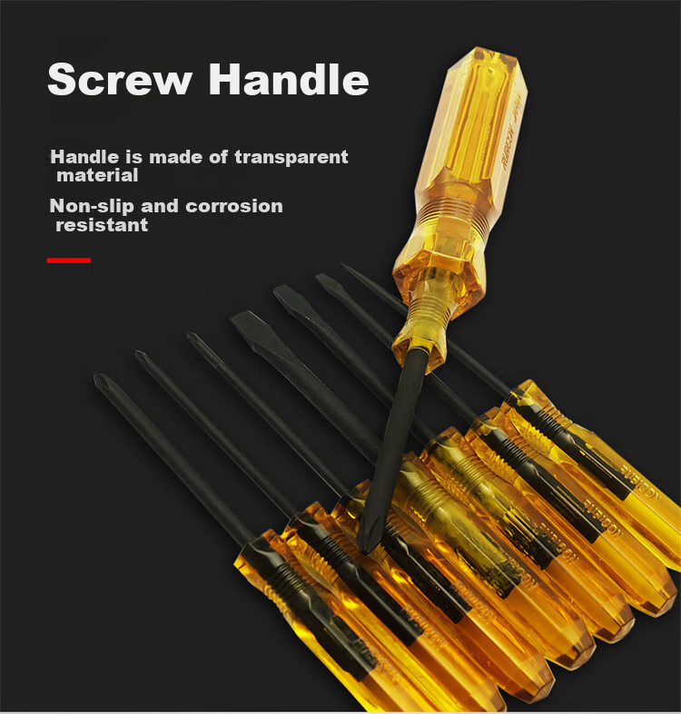 RUBICON Screwdriver Set, Household Multi-Functional, Phillips And Flathead, Soft Handle Screwdriver Set, 9-In 268P 10