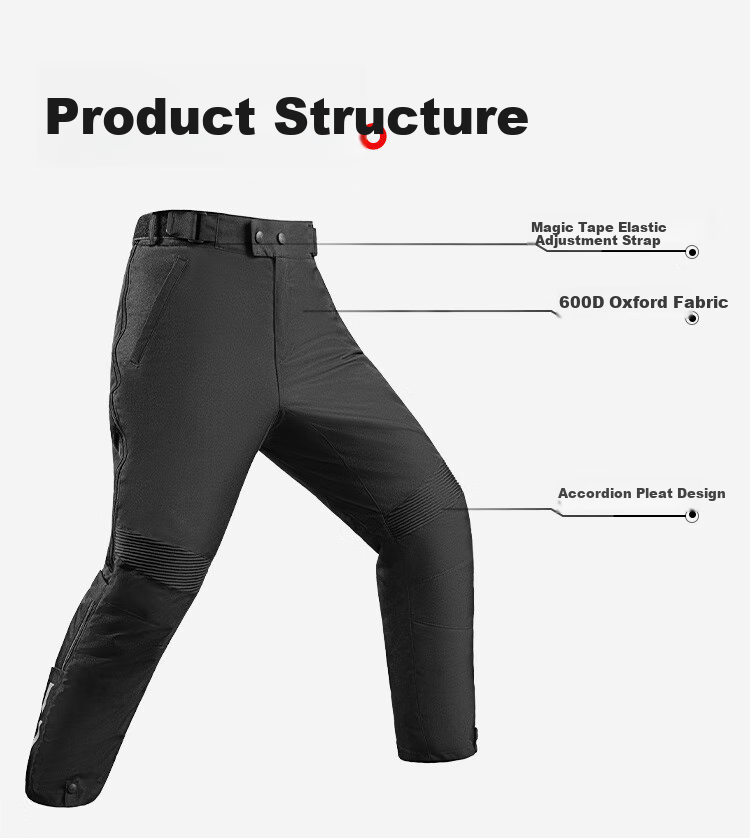 MOTOWOLF Motorcycle Quick-Release Riding Pants, Motorbike Anti-Fall Winter Warm Windproof Quick-Release Pants, Windproof Cold-Resistant Quick-Detach Pants 3
