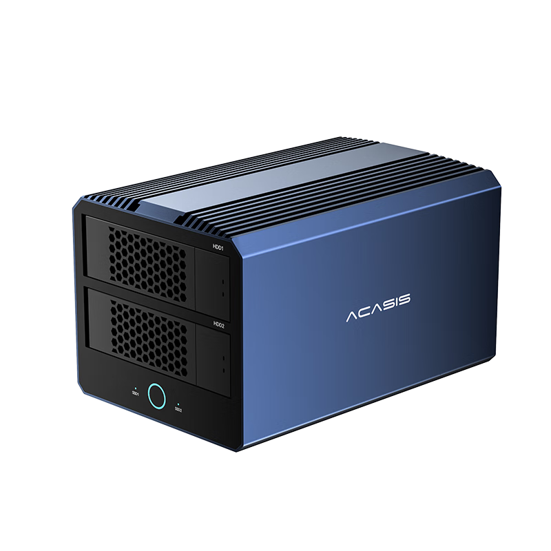 Acasis 4-Bay Hybrid Disk Array Enclosure RAID Cabinet Hard Drive Box (2HDD+2 M.2) 40Gbps Transmission for Mac Mini/NAS Expansion Storage H004