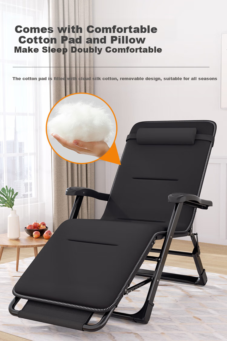 Shuangxinda Folding Bed, Lounge Chair, Folding Chair, Single Bed, Office Nap Chair, Lunch Break Cot, Accompanying Care Bed with Cotton Pad 4