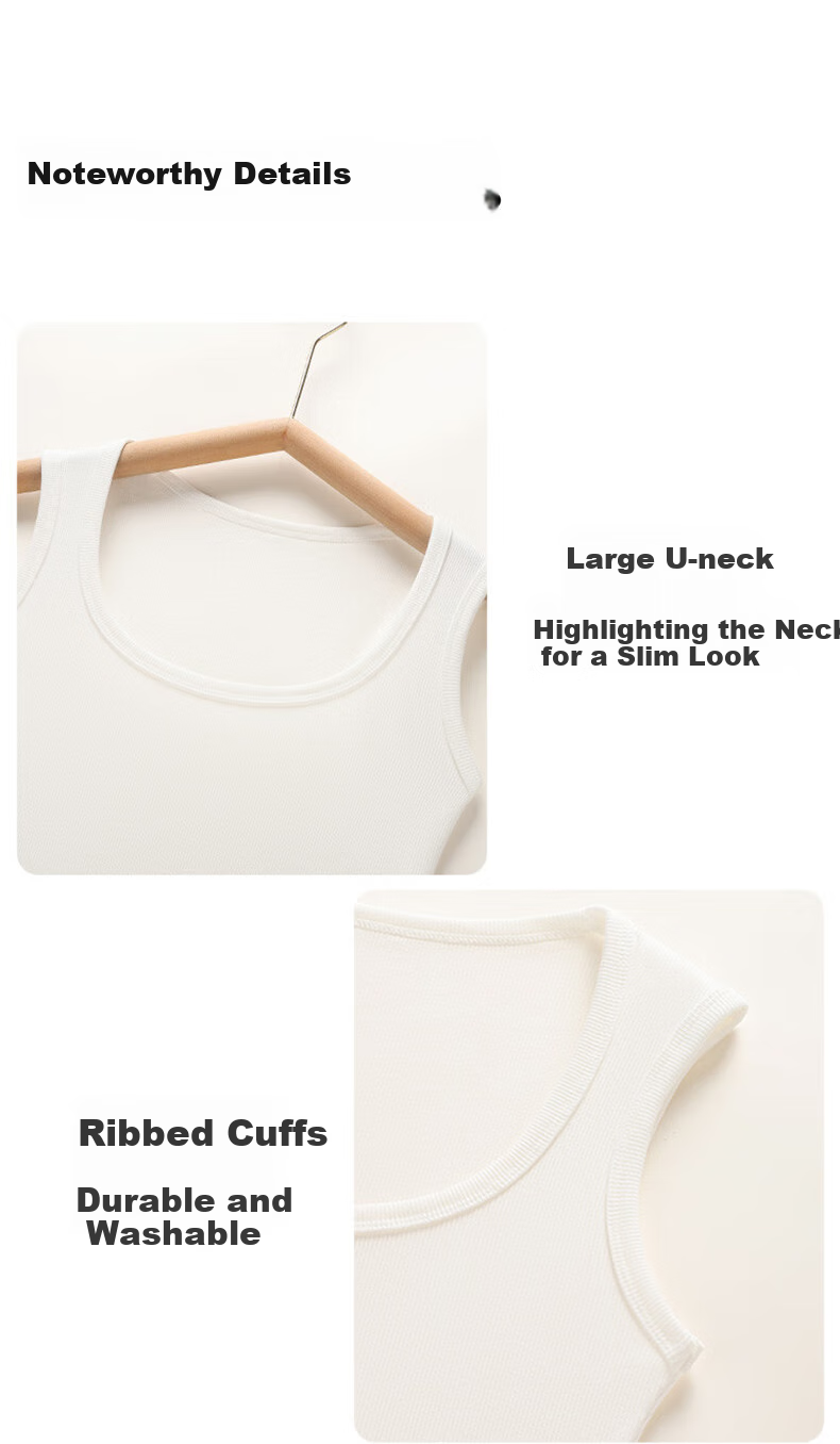 BOPRUIEY Women's Camisole Tank Top with Built-In Bra Pads, Thin Summer Style, Square Neckline, Sleeveless Sports Undershirt, Long Style for Outer Wear 25