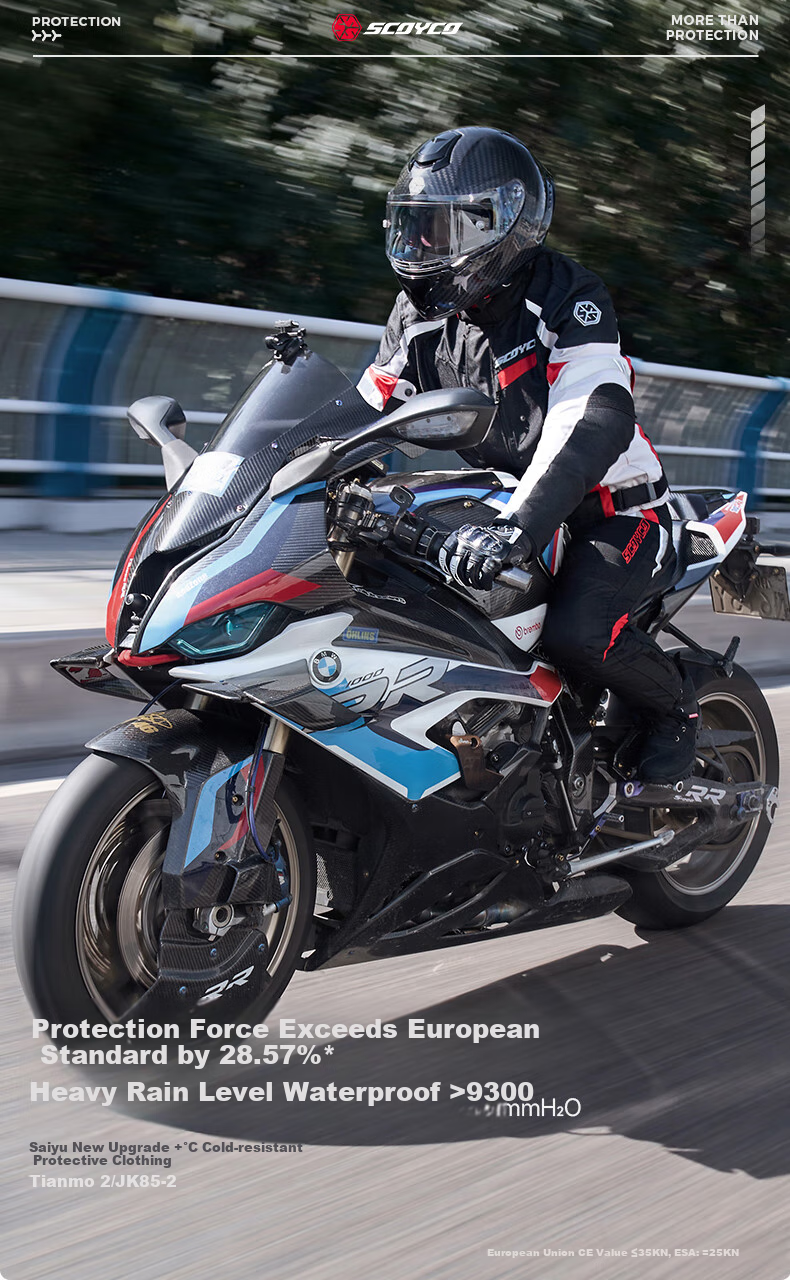 SCOYCO Motorcycle Riding Suit, Racing-Style Protective Gear, Anti-Fall, Windproof, Wear-Resistant, Specialized Equipment for Men, All Seasons 1