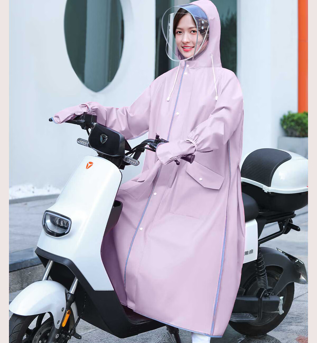 Beimei Women's Long Full-Body Raincoat Thickened Adult Single-Person Electric Scooter Rain Poncho 7