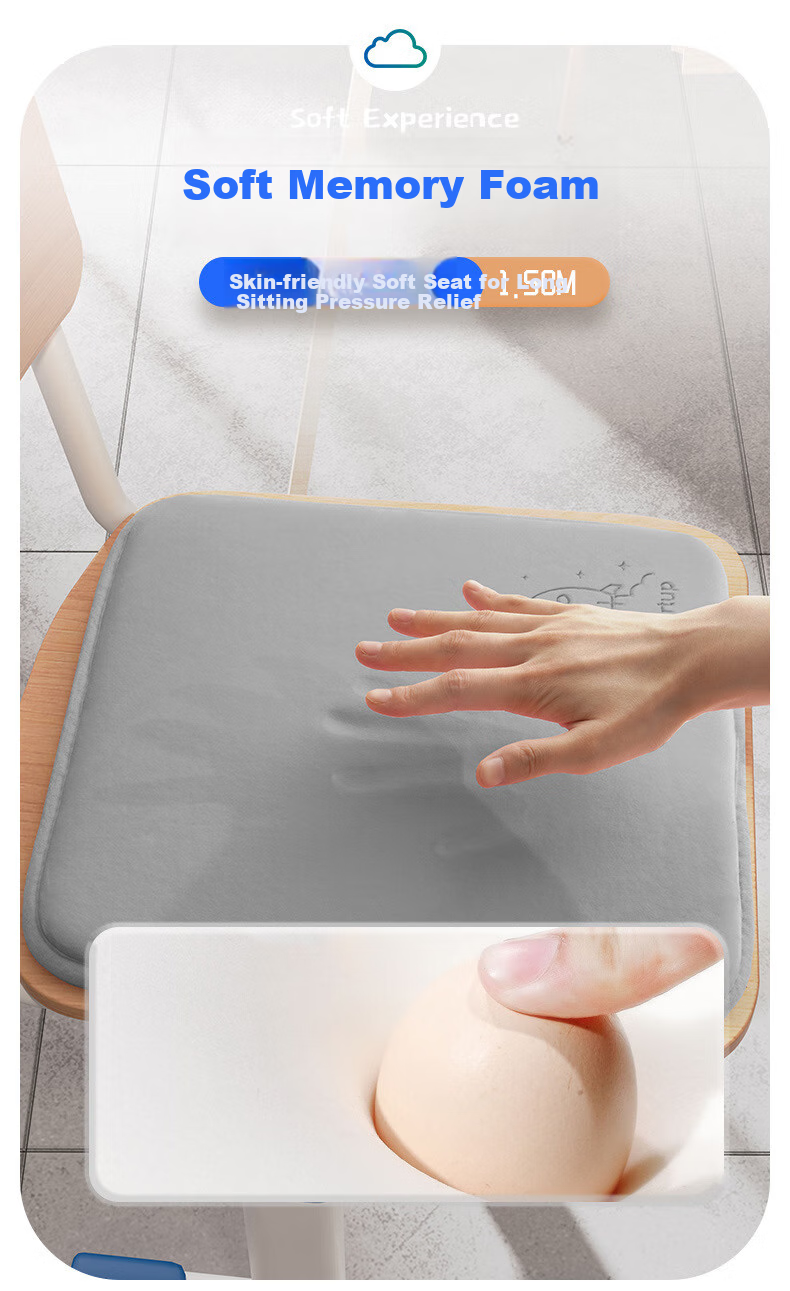 Dijialun Student Seat Cushion Memory Foam School Classroom Chair Pad Long-Sitting Dormitory Stool Car Seat Cushion Butt Pad 4