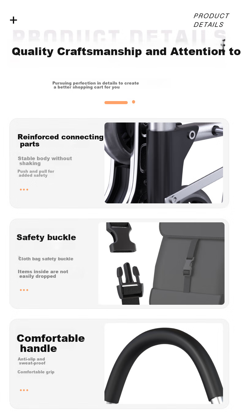 Boyun Grocery Shopping Cart, Household Trolley, Supermarket Portable Cart for Elderly, Foldable Camping Cart, Stair-Climbing Hand Truck 6