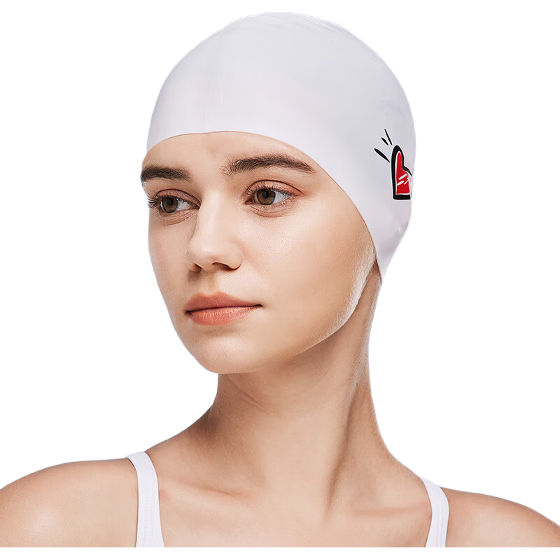 ZOKE Adult Swim Cap, Fashionable Printed Silicone Waterproof Non-Slip Ear-Protecting Hair-Preserving Swimming Cap, 622603221-1