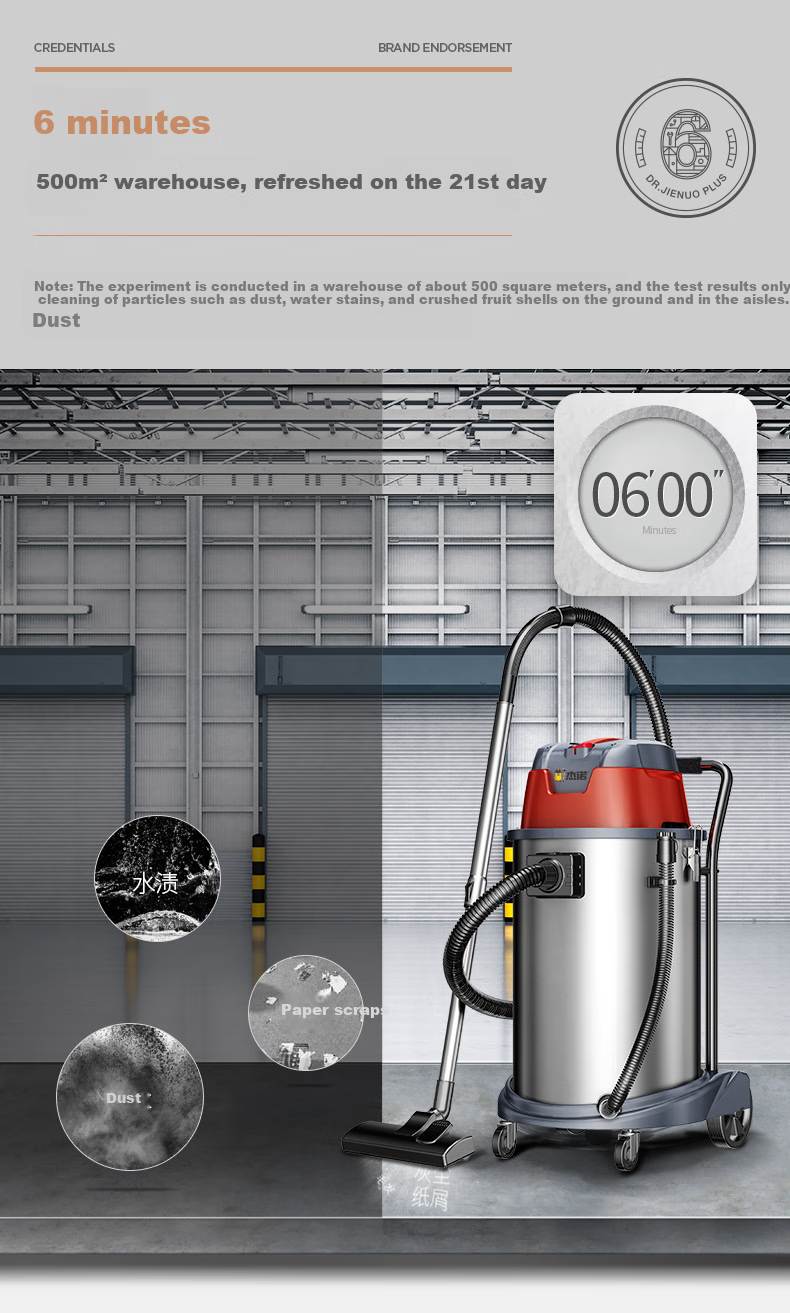 Jienuo 1800W High-Power Dry, Wet And Blowing Three-In Barrel Vacuum Cleaner with Strong Suction for Commercial, Industrial, Hotel, Carpet, Renovation And Car Wash JN-603T 7