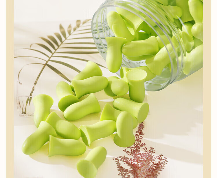 BWNK Sleep Earplugs Noise Reduction Factory Noise Cancelling Study Super Soundproof Anti-Snoring Ear Muffs Comfortable Upgrade Fresh Green 60pcs Bulk - Green Canister Earplugs 14