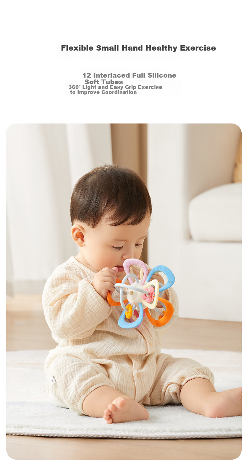 Shiyuejiejin Manhattan Rattle Ball, Baby Teether Toy, Can Be Chewed Or Boiled, Soothing And Early Education Rattle 9