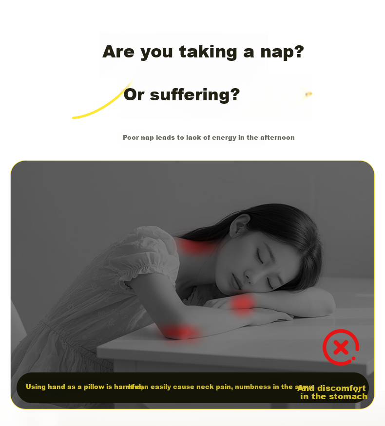 WITGOER Nap Pillow, Small Cushion, Hug Pillow, Backrest, Waist Pad, Nap Aid, Sleeping Tool, for Office, Students, Car Travel, Portable 14