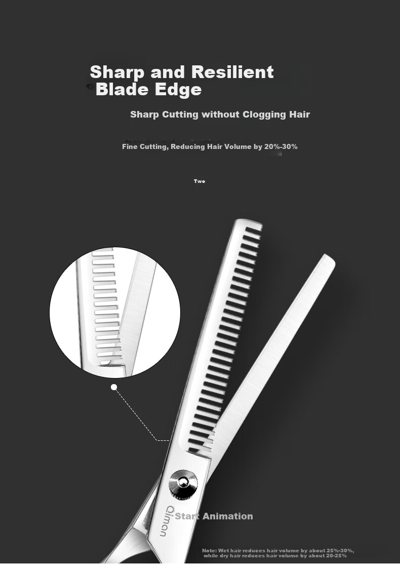 Qiman Hair Cutting Scissors, Hair Trimmer, Thinning Shears, Straight Scissors, Haircutting Tool, Bangs Trimmer, Professional Adult And Children's Hair Cutting Scissors Set, Father's Day Gift 5