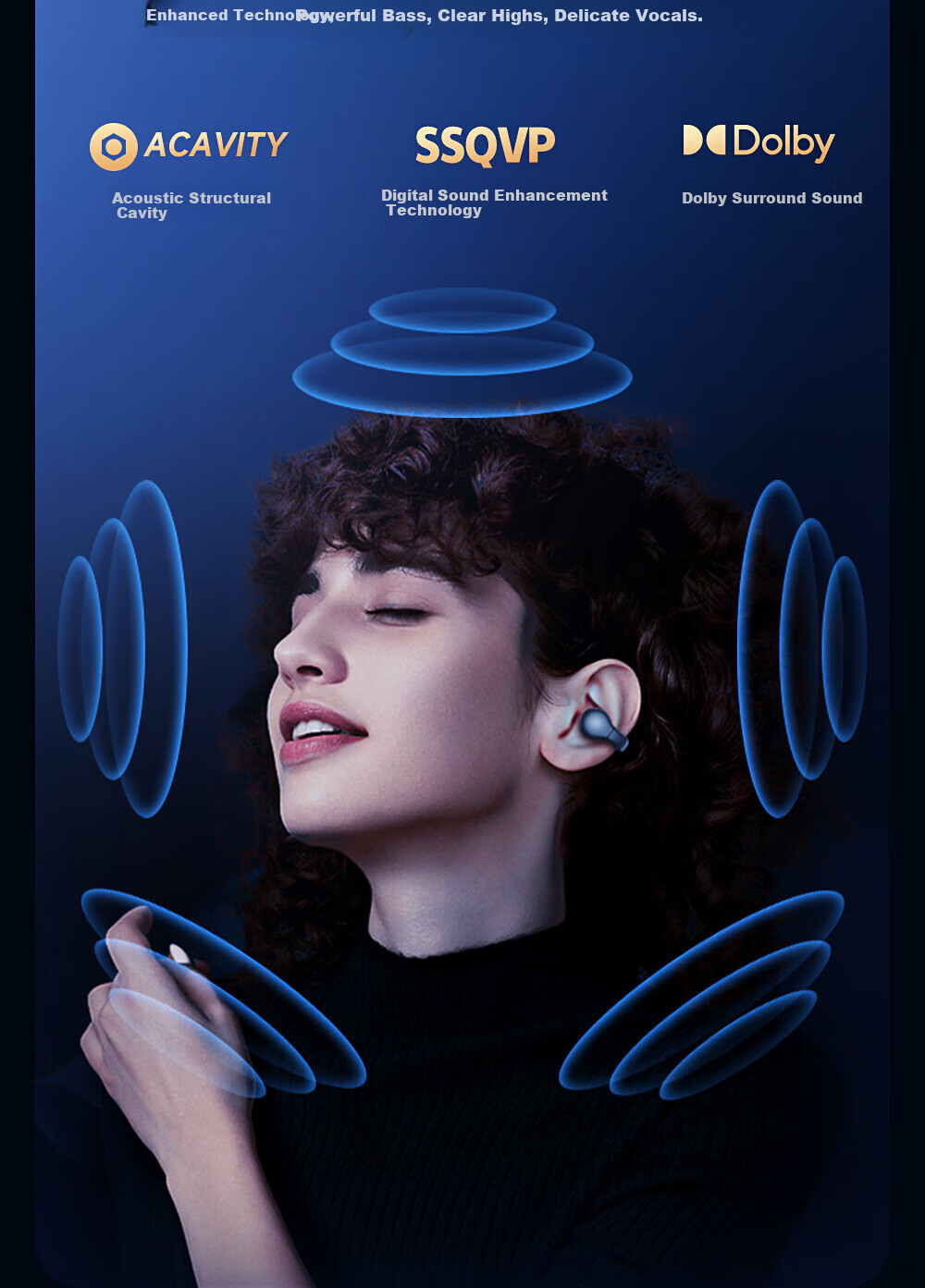 Chuanggu [2025 New Model | Compact And Mini] Bluetooth Earphones, True Wireless Semi-In Short Handle, Music Sports Gaming Low Latency High Sound Quality, Compatible with Android 9