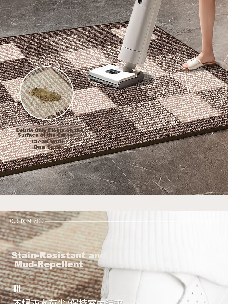 Budisi Entrance Door Mat, Doormat for Entryway, Cuttable, Dirt-Resistant, Dust-Proof, Non-Slip, Vintage Brown Foot Mat, 80*50CM 4