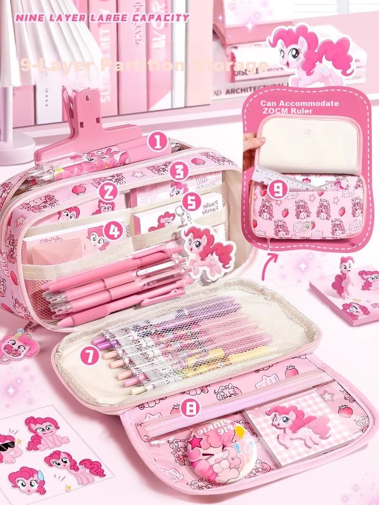 Shuxing Pencil Case for Girls, Cute Large Capacity Stationery Box for Elementary School Students, Cartoon Design for First Grade, Kindergarten, Middle And High School Students, Creative Pencil Case 2