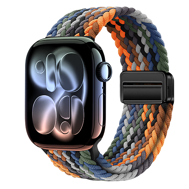 MSSM Compatible Apple Watch Band for Apple IWatch S12/11/10/9/Se3/Ultra4 Nylon Braided Loop Magnetic Strap [Camouflage] 38/40/41/42