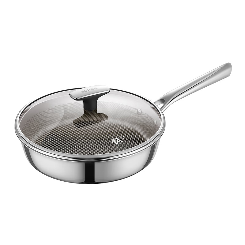 SUPOR (SUPOR) Titanium Wok, Non-Coated Non-Stick Pan, 26cm Steak Frying Pan, Compatible with Induction And Gas Stoves, Cooking Pan CJ26T1