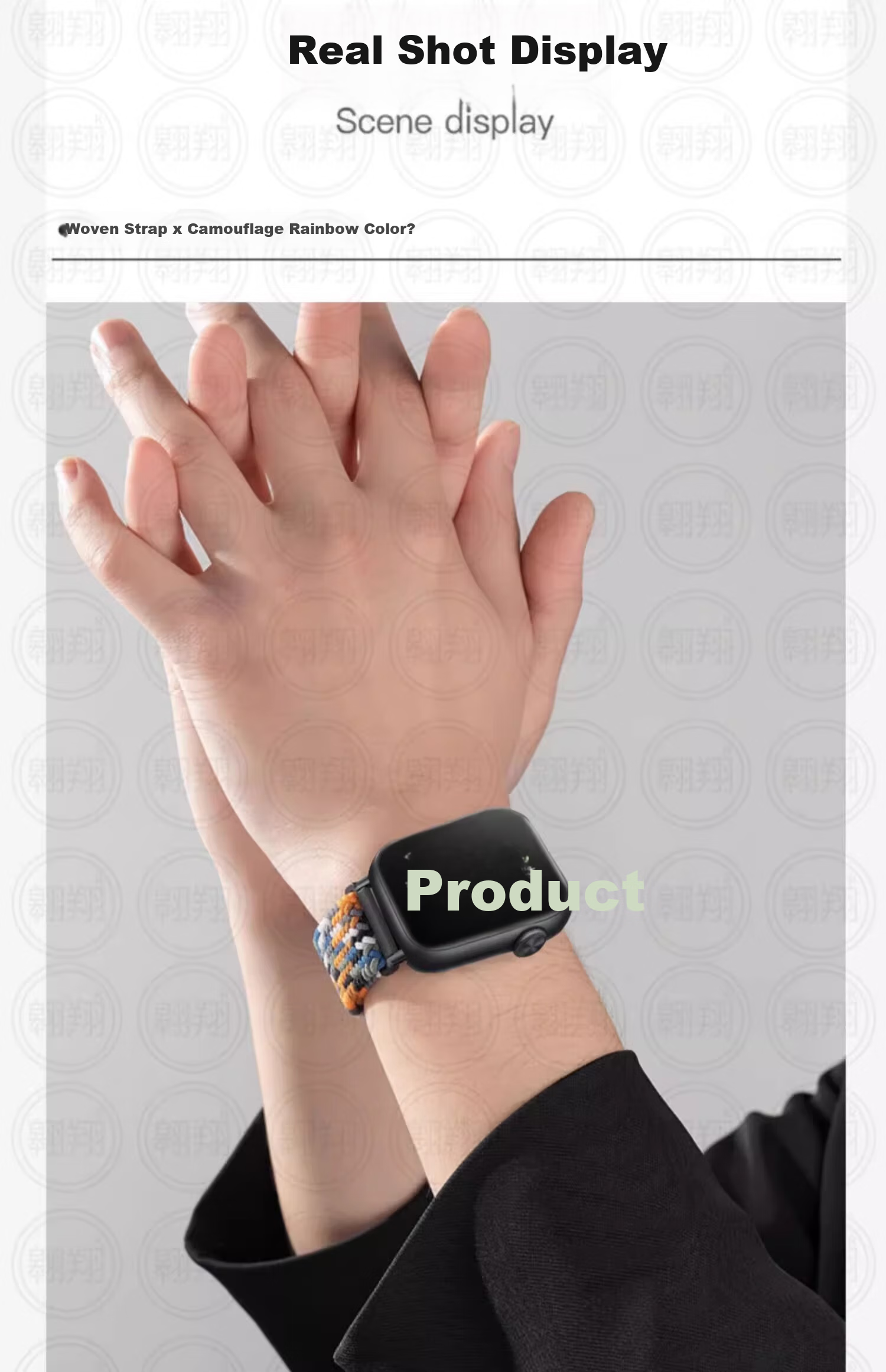 CHENSONG Compatible with HONOR Watch 5 Strap, Braided Style with Folding Clasp, Nylon Loop Wristband, Black Chocolate 15