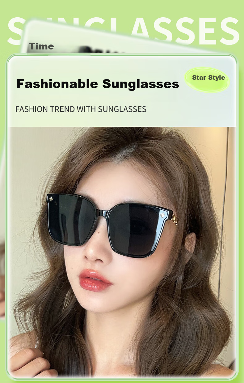 Sheniao Cat Eye Sunglasses [Black Frame], Women's Style, Sun Protection, UV-Resistant, Retro High-End Feel, Internet Celebrity Sunglasses, Father's Style 1