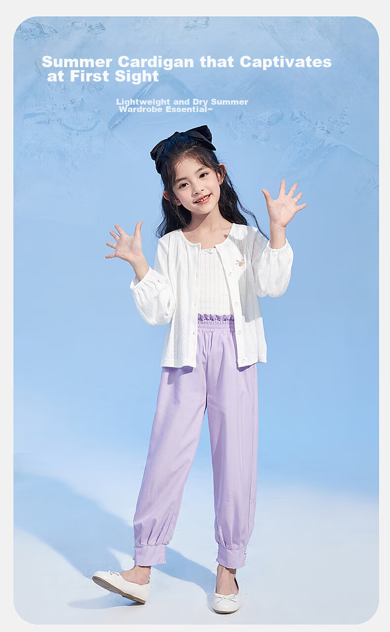 DEESHA Girls' Top, Children's Stylish Three-Dimensional Bow Knit Cardigan Jacket, Summer 2023 Collectio 1