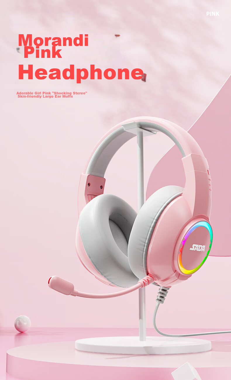Saida Computer Headset, Over-Ear USB Gaming Headphones with Microphone for Laptop And Desktop, E-Sports Gaming Headset for Internet Cafes, with Volume Control And Active Noise Cancellation H-01 1