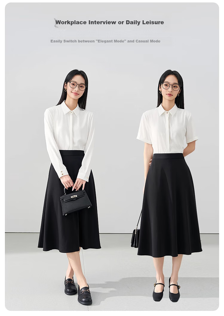 Bodexiaojie White Professional Blouse for Women, Interview Attire, Office Wear, Formal Top, Suit Inner Layer, Workplace Elegant Blouse 3