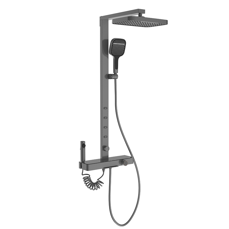 Haier Shower Set Back Spray Massage Pure Copper Four-Function Temperature-Controlled Shower A10 Gun Gray