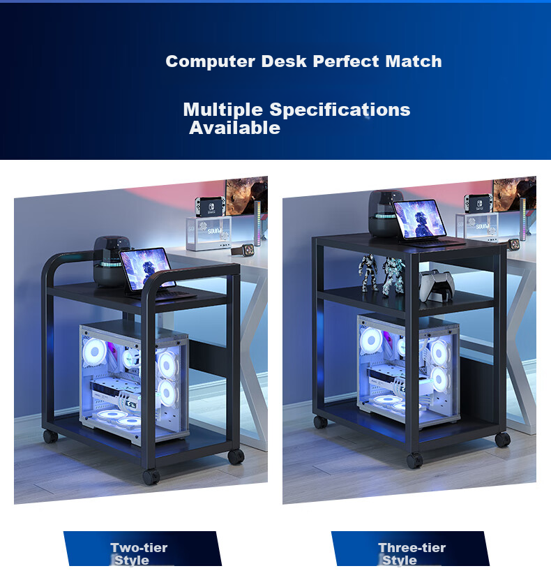 Shanshanmuyi Computer Printer Stand, Multi-Tier Floor Storage Rack, Movable Office Organizer Shelf 13