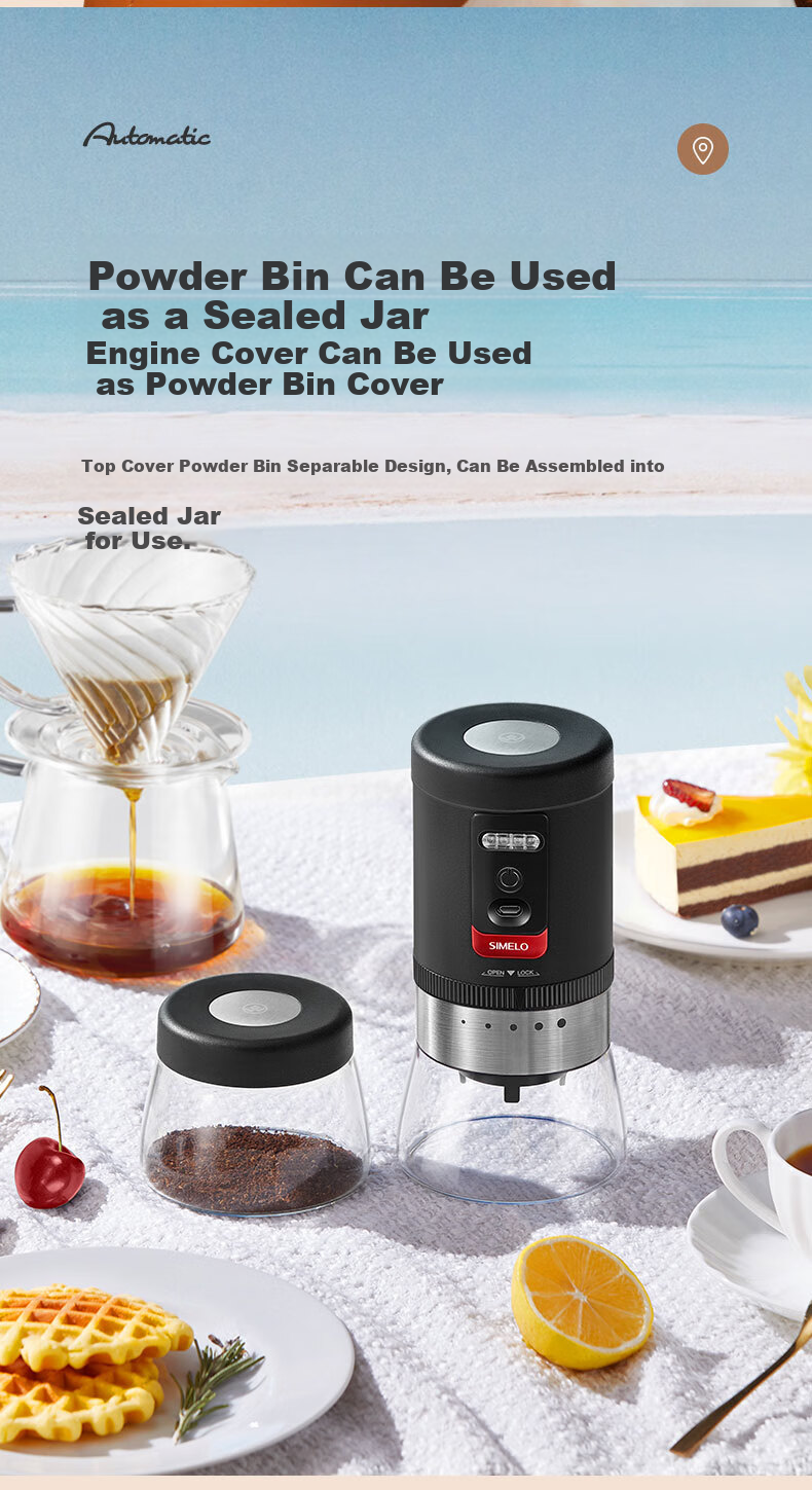 SIMELO Electric Coffee Grinder, Home Use Coffee Bean Grinder, Portable Hand-Cranked Coffee Machine, Mid-Autumn Festival Gift 15