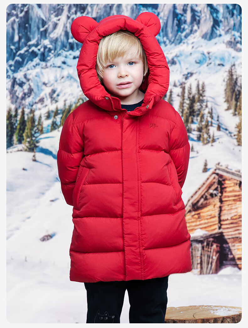 DAVE & BELLA Kids Long Down Jacket Boys Winter Coat Girls Three-Proof Outerwear Baby Toddler Winter Clothes 3