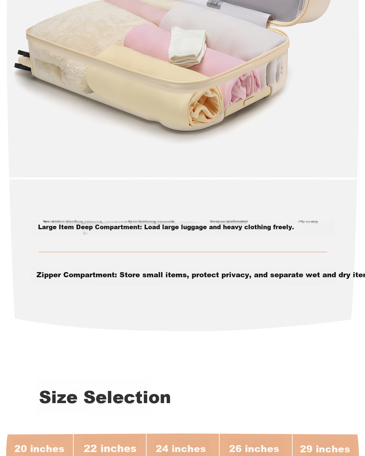 HLA High-Quality Luggage, Large Capacity Suitcase, Trolley Case for Women, Checked Travel Bag, Password Lock Suitcase, Toast Strawberry Color, 24 Inches 3