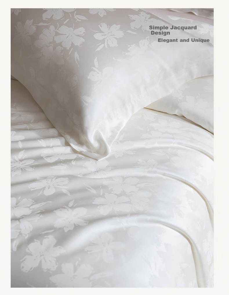 MIDO HOUSE Mingdu 100% Cotton Bedding Set, Four Pieces, Pure Cotton Sateen, Luxurious High-End Feel, Class A Fitted Sheet, Duvet Cover, 220x240cm, Fangfei 3